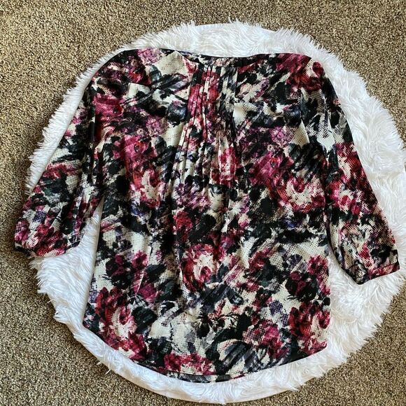 NYDJ Not Your Daughters Jeans Multicolored Top Long Sleeves Womens Petite Small - Picture 2 of 7